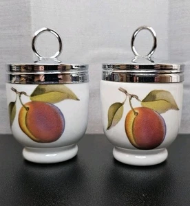2 Royal Worcester Evesham Gold King Size Egg Coddler con tapa 3 1/2" - Imagen 1 de 7