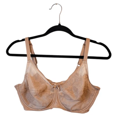 Wacoal Women's Light Beige Lace Mesh Bra Size US 36DD - Изображение 1 из 4