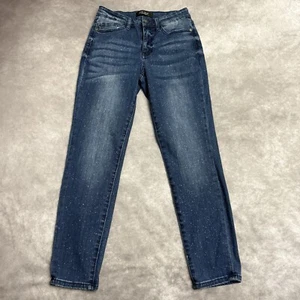 Judy Blue Damenjeans Größe 3/26 lockere Passform mittelhoher Bund Bleichmittel Spritzer Stretch gebraucht, in einwandfreiem Zustand - Bild 1 von 13