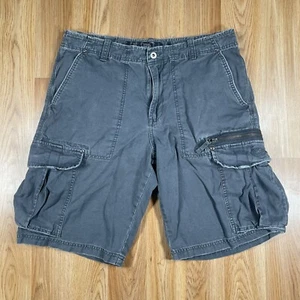 Kirra Cargo Shorts Mens 34W Gray Khaki Utility Flat Front Pockets 100% Cotton - Picture 1 of 13