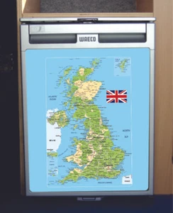 Waeco CRX50 Vinyl Fridge Sticker Wrap Print - UK Map - Picture 1 of 1