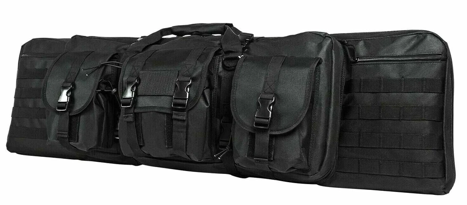 VISM Double Carbine Case 42" Tactical Dual Rifle Range Bag Shooting Hunting BLK - Image 1 of 4