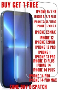 Hartglas Displayschutzfolie für iPhone 14 13 12 11 Pro X XR XS Max Mini Plus - Bild 1 von 160