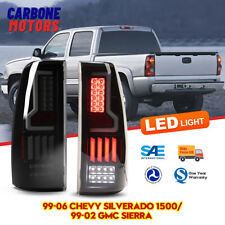 LED Tail lights Fit 99-06 Chevy Silverado 1500 99-02 GMC Sierra Smoke Brake Lamp
