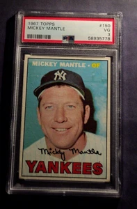 1967 Topps Mickey Mantle #150 New York Yankees Baseball Card PSA 3 VG AUCT#10619 - Picture 1 of 2