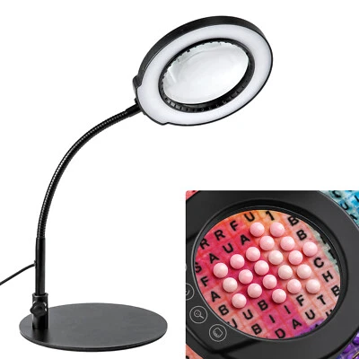 10X Magnifying Glass with Light and Stand with 5 Colour Modes & Dimmable LED - Image 1 of 4