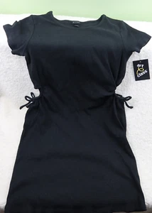 Art Class Girl's Black Side Cut Out Ribbed mini Dress Size XL/14 - Picture 1 of 4