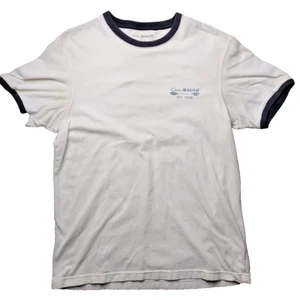VINTAGE Eddie Bauer Y2K RINGER T Shirt White Small 90s Est 1920 FRIDAY HARBOR - Picture 1 of 13