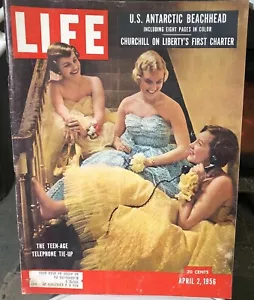 Life Magazine April 2 1956 Teenager Cover Antarctic Exploration Churchill Vtg - Picture 1 of 2