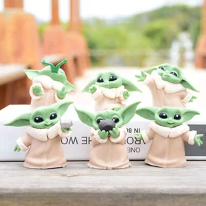 6X Mini Mandalorian Baby Yoda Action Figure Topper Toys Car Decoration Gift NEW - Picture 1 of 9