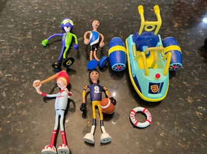 Kid Galaxy BENDOS Action Figure Race Car Driver, Boat, Football, Baseball - Picture 1 of 4
