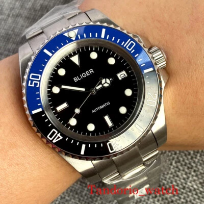 Reloj automático para hombre 43 mm Bliger esfera negra NH35A MIYOTA 8215 cristal de zafiro Foto 1 de 4