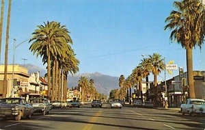 Street Scene Cars Hemet California 1964 postcard - Picture 1 of 2
