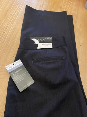 Liz Claiborne Audra Pants Charcoal Grey Straight Leg Women's 12Petite Short NEW - Image 1 of 4