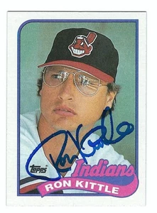 Signed RON KITTLE 1989 TOPPS Cleveland Indians Card #771 COA - Picture 1 of 1