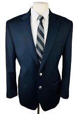 Michael Kors Mens 40R Navy Blue Silver Button Wool Blazer Sport Coat Suit Jacket