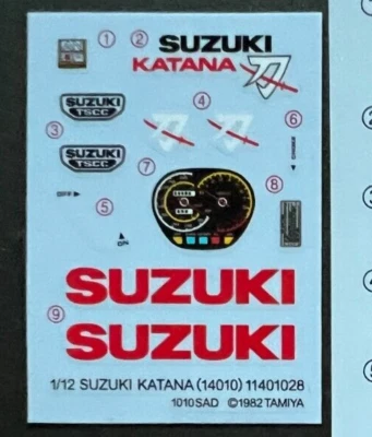 Decalcomanie Tamiya 1/12 SUZUKI GSX1100S KATANA. Articolo14010 dal Giappone - Immagine 1 di 2