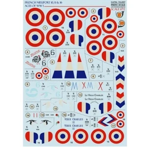 Print Scale 72-257 Decal for airplane 1:72 French Nieuport 10,11,16 Aces of WW1 - Picture 1 of 24