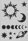 Schablone für Wände-Airbrush-Basteln-Vintage-Sonne-Mond-Sterne-Planet  #2056