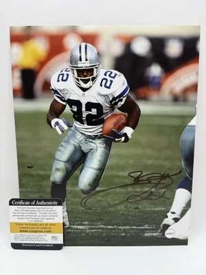 Foto firmada por Emmitt Smith de los Dallas Cowboys 8x10 campeón mundial de la NFL corte certificado de autenticidad de PC Foto 1 de 4