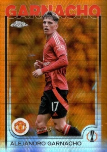 2024-25 Topps Chrome UEFA #147 Alejandro Garnacho Orange Prism #/25 - Bild 1 von 2