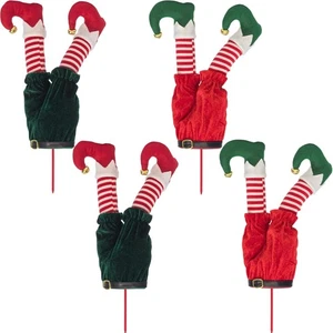 4 piezas Piernas de Elfo de Navidad Decoración de Árbol de Navidad 24 pulgadas Selecciones de Piernas de Elfo para Navidad T... - Imagen 1 de 7