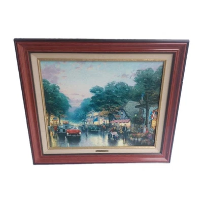 De colección Thomas Kinkade Carmel Dolores Street Framed Limited 1 de 1998 impresiones con certificado de autenticidad Foto 1 de 4