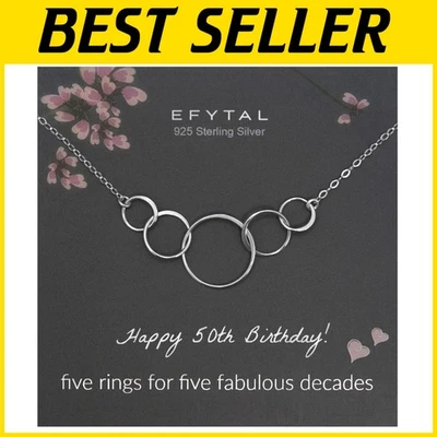 Шикарное ожерелье на 50-й день рождения с подарочной упаковкой - значимый сувенир для нее - Изображение 1 из 4