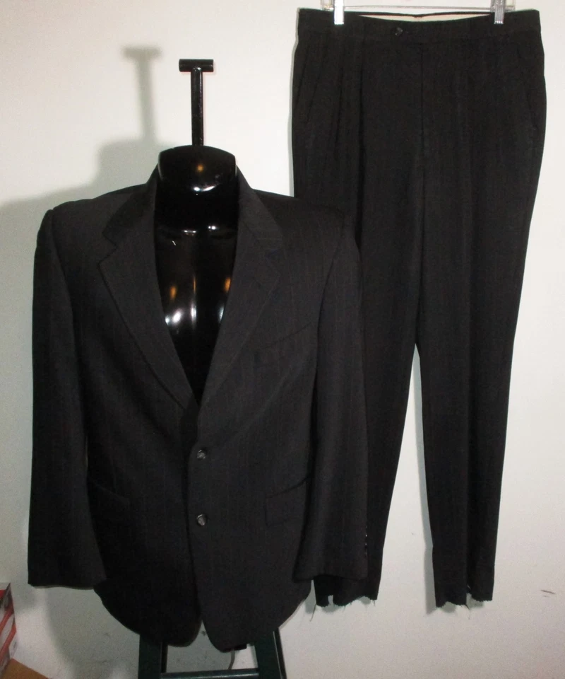 Traje EVAN PICONE gris oscuro 100 % lana 2 piezas para hombre talla 40R, 34X32 Foto 1 de 4