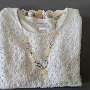 Alfred Dunner Women's Blouse White/Floral Sz Small Charleston New With Tags - Picture 1 of 8
