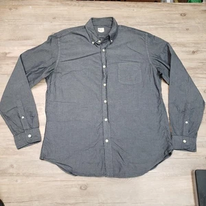 J Crew Sunwashed Oxford Shirt Mens Large Gray Button Down Casual Tailored Cotton - Picture 1 of 9