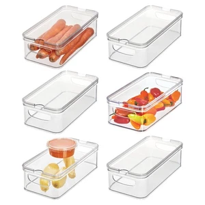 iDesign Stackable Fridge Organizer Bins with Lids for Fresh Produce - Set of ... - Picture 1 of 8