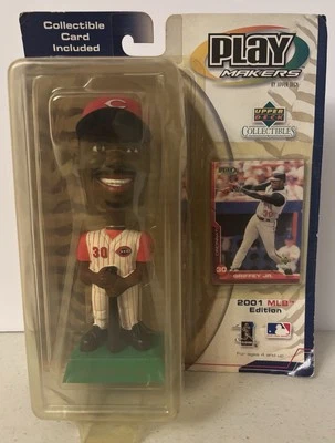 Ken Griffey Jr Cincinnati Reds MLB 2001 Bobblehead RARO Play Makers Upper Deck Foto 1 de 4