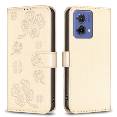 Funda tipo billetera para teléfono Motorola G85 G62 G35 G13 Edge 40 E40 E13 4G patrón trébol Foto 1 de 4