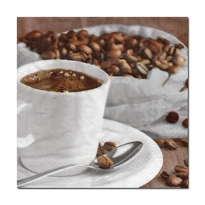 4 Tolle lose  Servietten Napkins Tovaglioli  33x33cm Espresso (739) - Bild 1 von 1