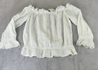 Divided womens white off shoulder blouse 3/4 sleeve size 8