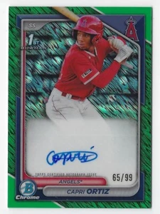 Bowman Chrome #CPA-CO 2024 Capri Ortiz refractor de brillo verde automático #'d 65/99 - Imagen 1 de 2