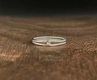Eternity Loop Silver Ring, 925 Sterling Silver Eternity Ring, Statement Jewelry - Image 1 of 4