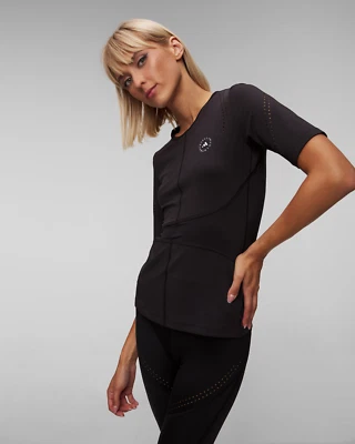 Adidas By Stella McCartney TRUEPURPOSE Perforated Training Tee. Color Black. New Foto 1 de 4