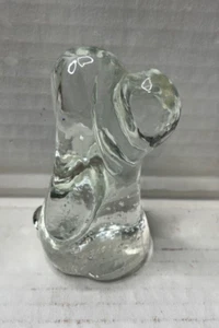 Vintage Bassett Hound Clear Glass Paperweight 4" Unmarked - Picture 1 of 12