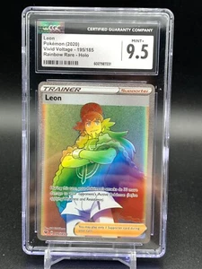 CGC 9.5 Leon (Secret) 195/185 Swsh04: Vivid Voltage Holo - Picture 1 of 3