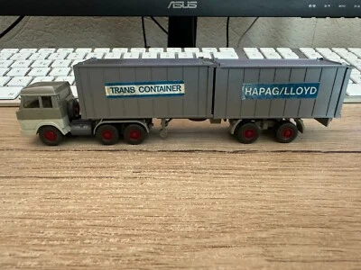 WIKING Hanomag Henschel Container Semirimorchio Hapag-Lloyd IN Guten Stato 1:87 - Immagine 1 di 4