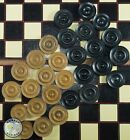 ANTIQUE EARLY 20TH CENTURY WOODEN DRAUGHTS / CHECKERS 28 PIECES