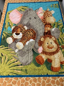 Jungle Babies Prequilted Blanket - Cotton with Poly - Picture 1 of 7