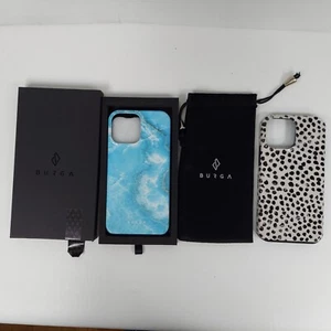 Lot/2 Burga iPhone 13 Pro Max Phone 2-Layer Hard Cases Turquoise Animal Print - Picture 1 of 6