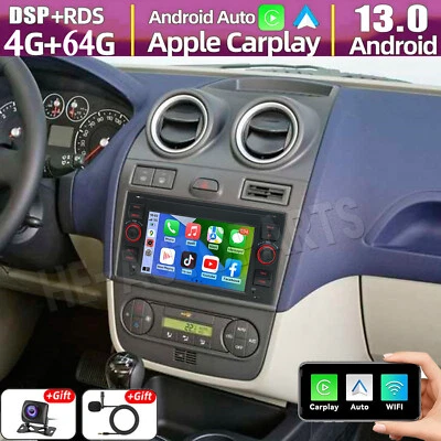 7'' Android 13 For Ford Fiesta 2005-2007 CarPlay Car Stereo Radio GPS Nav 4+64GB - Image 1 of 4