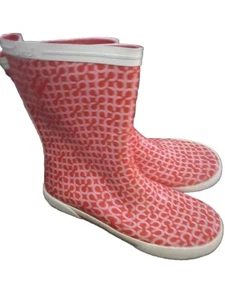 Coach Women’s Ursula Rain Boots Ivory and Red Signature Size 8B - Picture 1 of 4