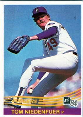 1984 Donruss #128 Tom Niedenfuer Los Angeles Dodgers - Image 1 of 2