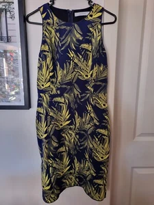 Oroton Knee Length Floral Dress Size 12 Pencil Dress Designer Silk Front - Picture 1 of 14