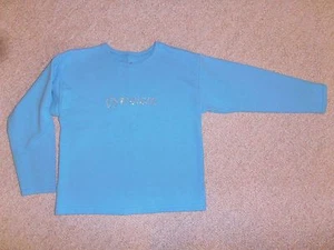 Hanes Gymnastics Blue Studded “Gymnast” Sweatshirt Pullover Girls Size 7/8 Small - Picture 1 of 6